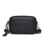 Quiltet Crossbody Veske Dame Ekte Skinn | 3 Farger svart 469kr