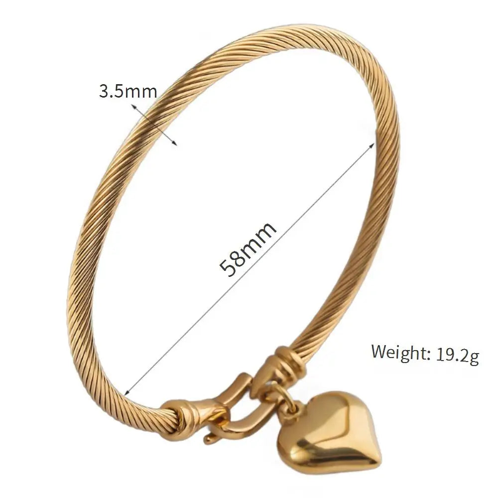 Titanstål Armbånd Dame - Hjerte Armbånd Vaskbart