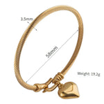 Titanstål Armbånd Dame - Hjerte Armbånd Vaskbart