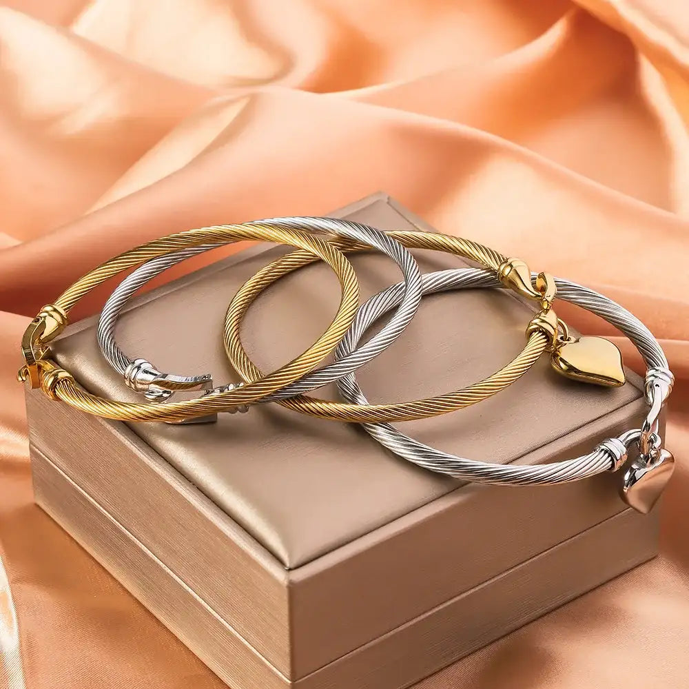 Titanstål Armbånd Dame - Hjerte Armbånd Vaskbart