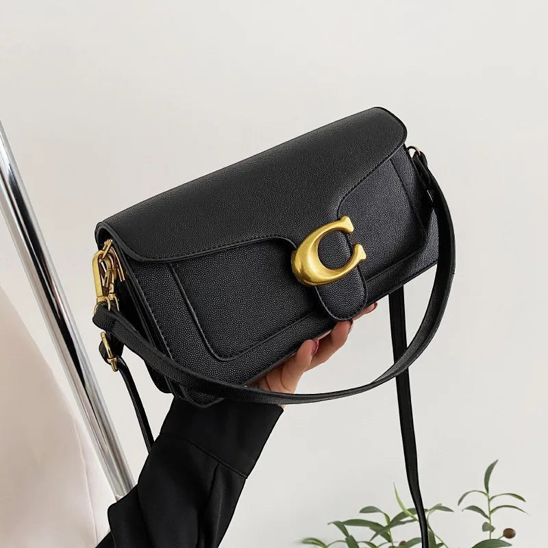 Crossbody Veske Dame | Liten Skulderveske med Dobbel Stropp Svart