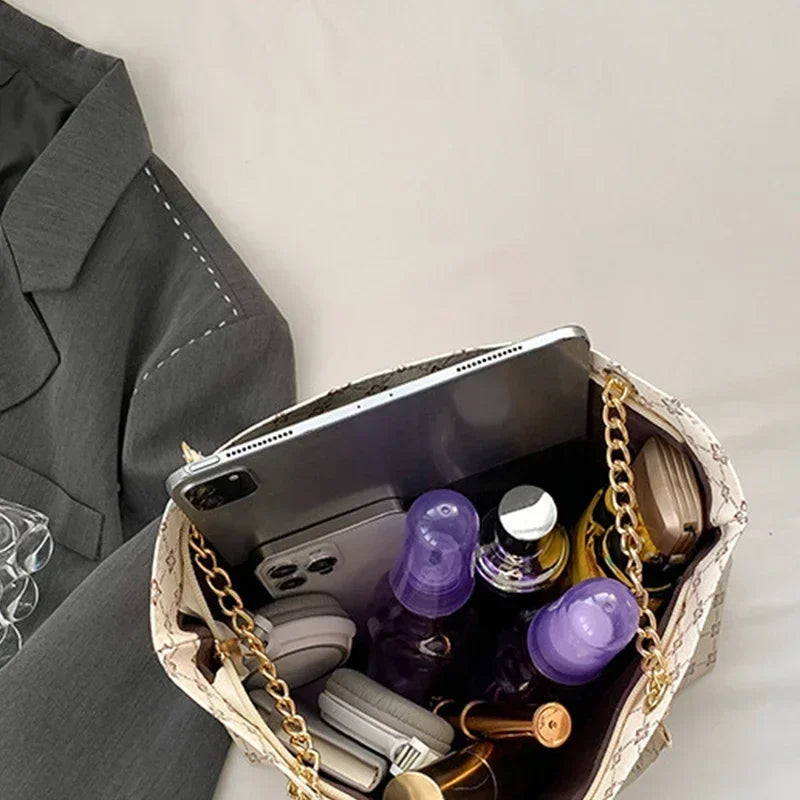 Stor Håndveske Dame - PU Lær Skulderveske med Tilbehør