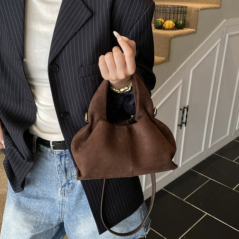 Crossbody-veske dame – Retro skulderveske med magnetlås | Bucket-design