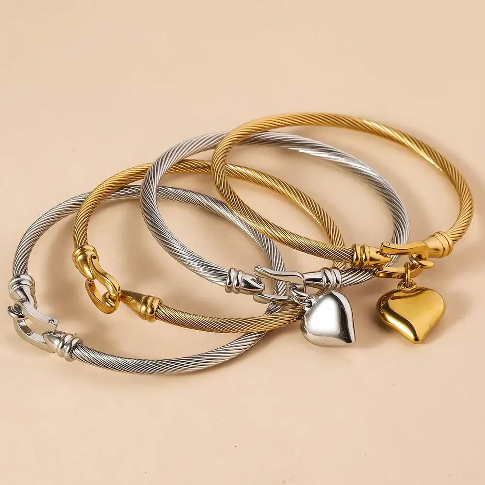 Titanstål Armbånd Dame - Hjerte Armbånd Vaskbart