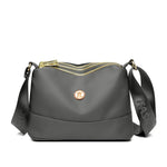 Crossbody Veske Dame - Vanntett Nylon Skulderveske med 3 Lag Gray