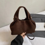 Crossbody-veske dame – Retro skulderveske med magnetlås | Bucket-design Coffee