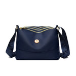 Crossbody Veske Dame - Vanntett Nylon Skulderveske med 3 Lag Blue
