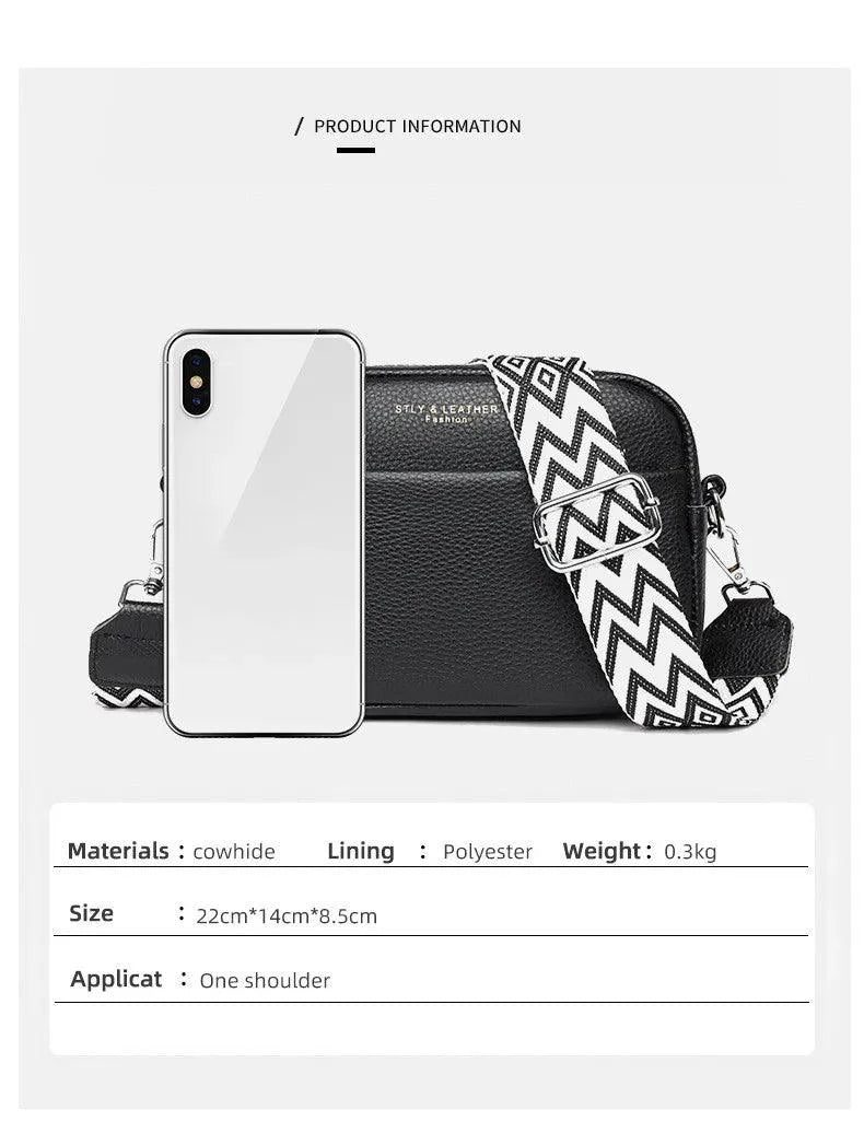 Crossbody Veske Dame svart Ekte Skinn - 5 Farger 399kr