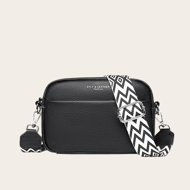 Crossbody Veske Dame Ekte Skinn Svart