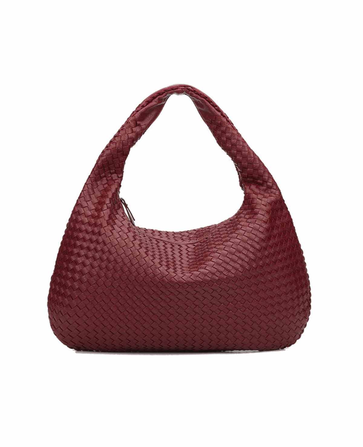 Vevd ensfarget skulderveske for damer