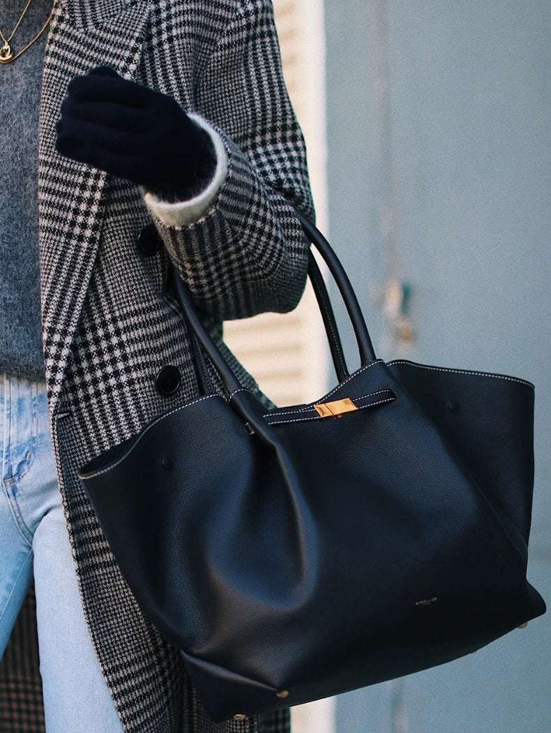 Premium Tote Bag Dame - Stor Håndveske i Ekte Skinn