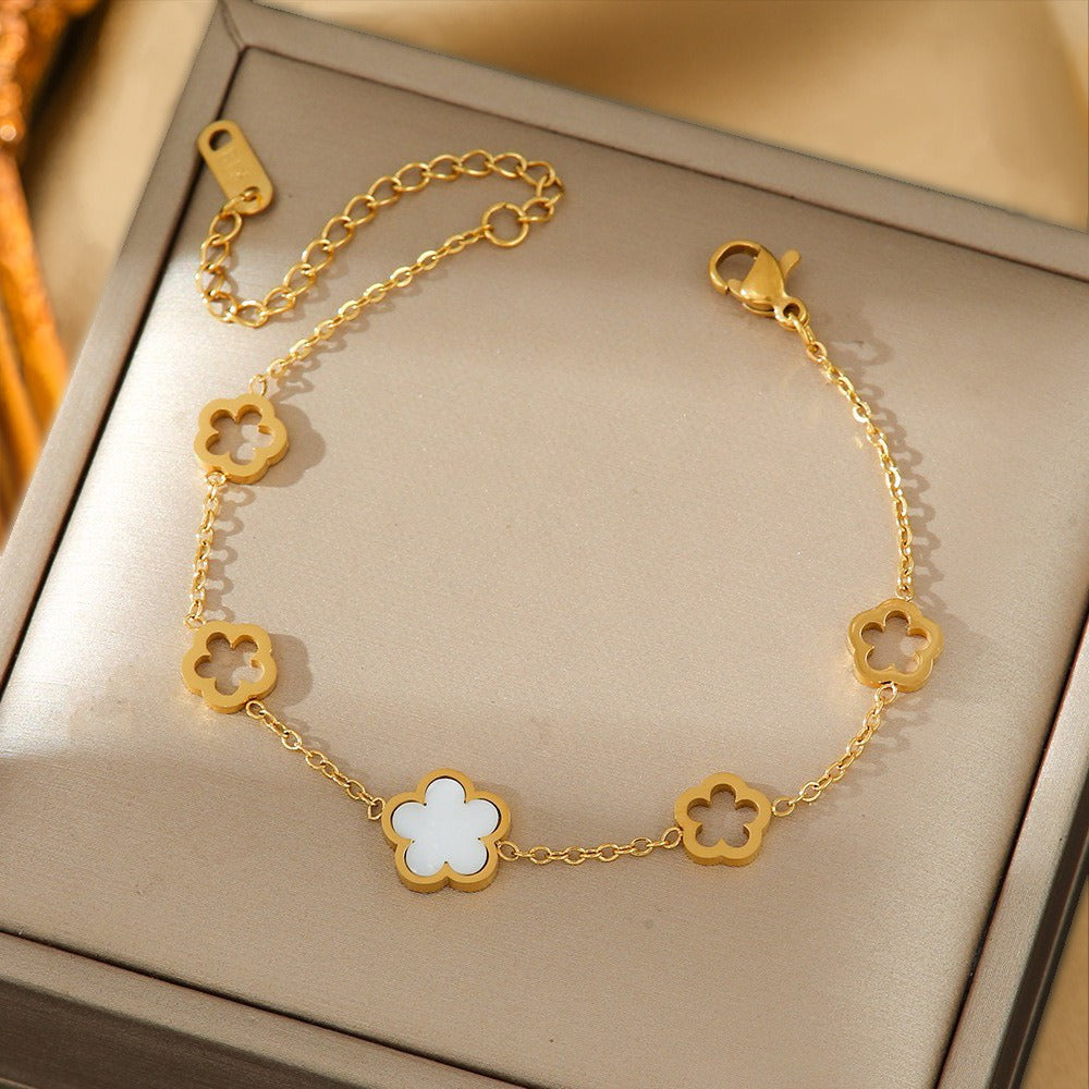 Armbånd Dame 18K Gullbelagt - Blomstformet Hul Design Romantisk