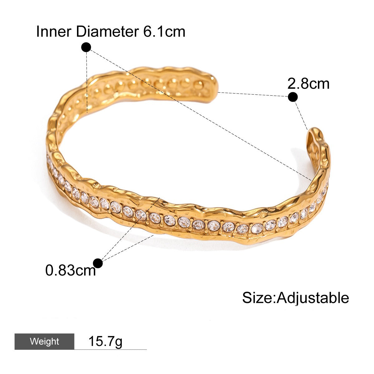 Smykkesett Dame 18K Gullbelagt - Geometrisk Edelsten Armbånd Hårtilbehør Style D-Bracelet-05
