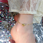 Ankelsmykke Dame 18K gullbelagt- Hjerte Titanstål Design