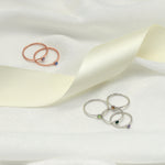 Sølvring Dame S925 Fødselsstein - Minimalistisk Design Håndlaget