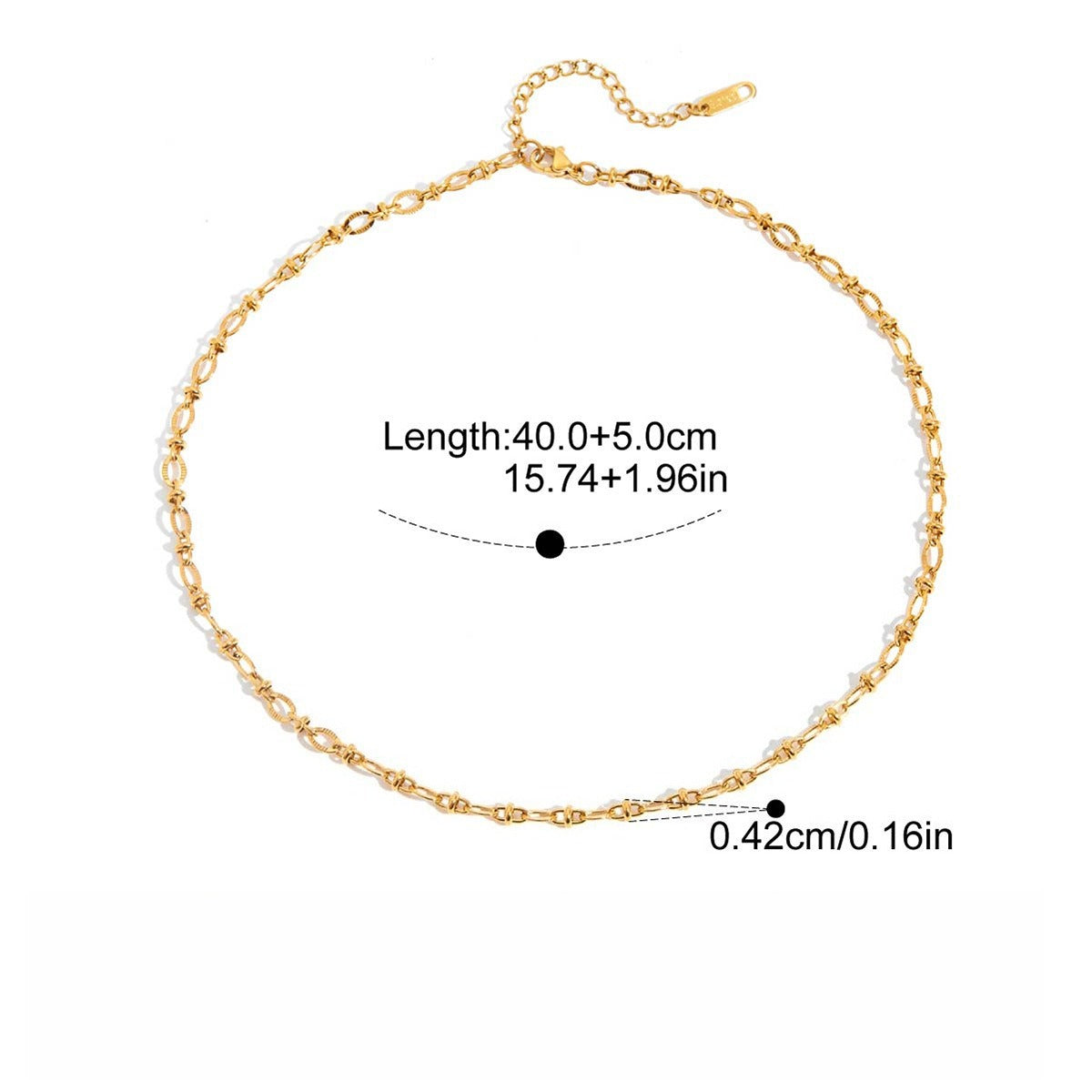 Vennskapshalskjede Dame 18K Gull Rhinestone | Titanstål Gave Necklace C