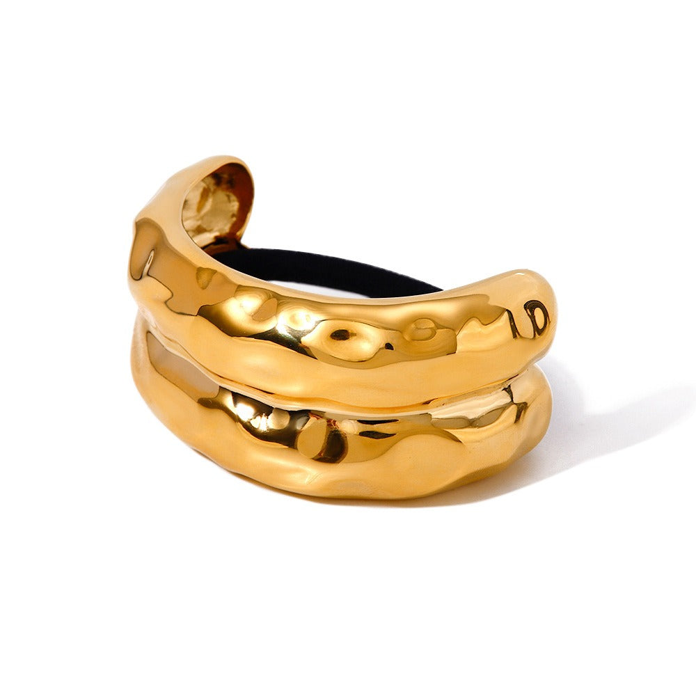 Hårsmykke Dame 18K Gullbelagt - Dobbeltlags Tekstur Design Unik