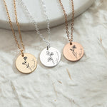 Personalisert Navnehalskjede med Fødselsmånedblomst i S925 Sølv