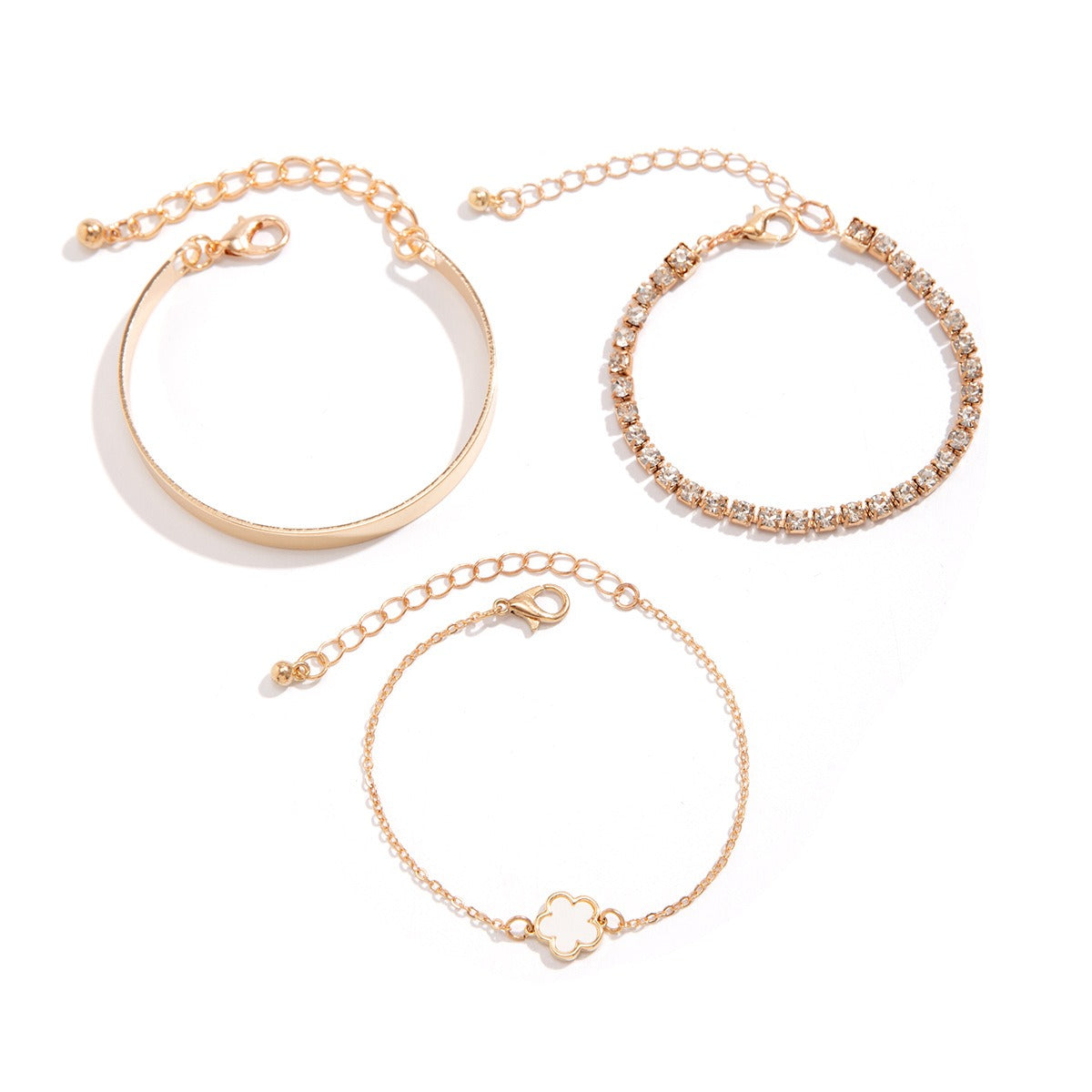 Armbånd Dame 18K Gullbelagt - Hip-Hop Punk Rhinestone Firkløver