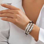 Armbånd Dame 18K Gullbelagt - Lett Luksus Perlet Bambus Design