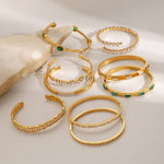 Smykkesett Dame 18K Gullbelagt - Geometrisk Edelsten Armbånd Hårtilbehør