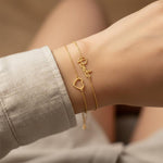 Armbånd Dame - Dobbel Kjede Hjerte Tilpasset Navn Design