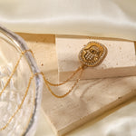 18K Gullbelagt Geometrisk Øye Anheng Halskjede med Zirkonia