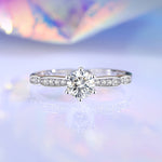 Sølvring Dame Sterling S925 - Moissanite Petal Ring 0.5ct Håndlaget