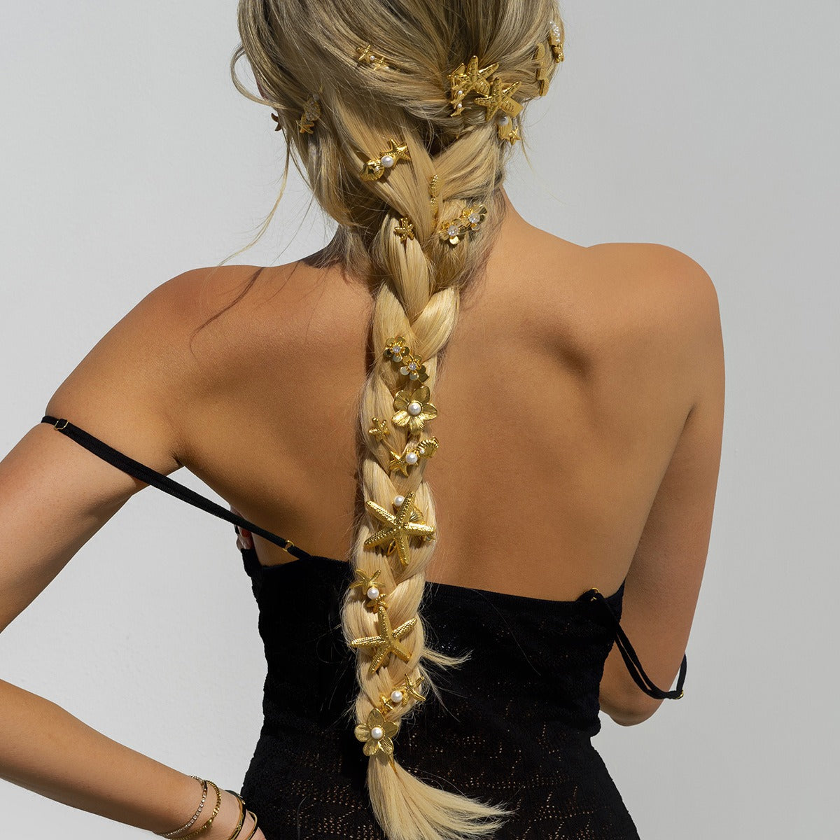 Hårsmykke Dame 18K Gullbelagt - Naturlige Marine Elementer Design Høyverdig