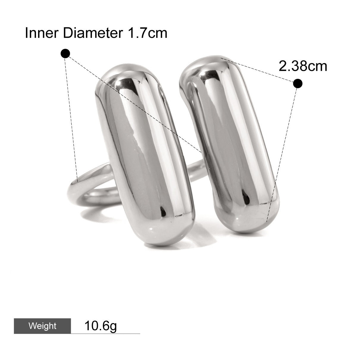 Smykkesett Dame 18K gullbelagt - Hjerte og Geometrisk Design Halskjede Øredobber Ring Style E-Ring-04