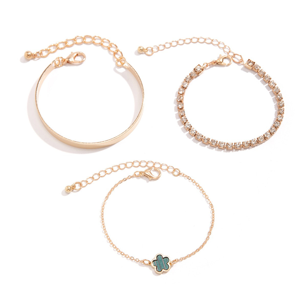 Armbånd Dame 18K Gullbelagt - Hip-Hop Punk Rhinestone Firkløver