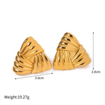 Øredobber Dame 18K Gullbelagt - Geometrisk Bar/Tråd/Bølge Design Style H-81