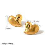 Smykkesett Dame 18K gullbelagt - Hjerte og Geometrisk Design Halskjede Øredobber Ring Style B-Earring-18