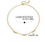 18K Gullbelagt Firkløver Halskjede med Zirkonia - Lykke Symbol Necklace C