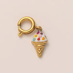 18K Gull Halskjede med Zirkonia Anheng - Elegant Smykke Ice Cream Pendant