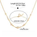 Vennskapshalskjede Dame 18K Gull Rhinestone | Titanstål Gave Necklace A