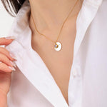 Personalisert Dobbeltlags Halskjede med Fødselsstein og Navn