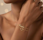 Armbånd Dame - Dobbel Kjede Hjerte Tilpasset Navn Design