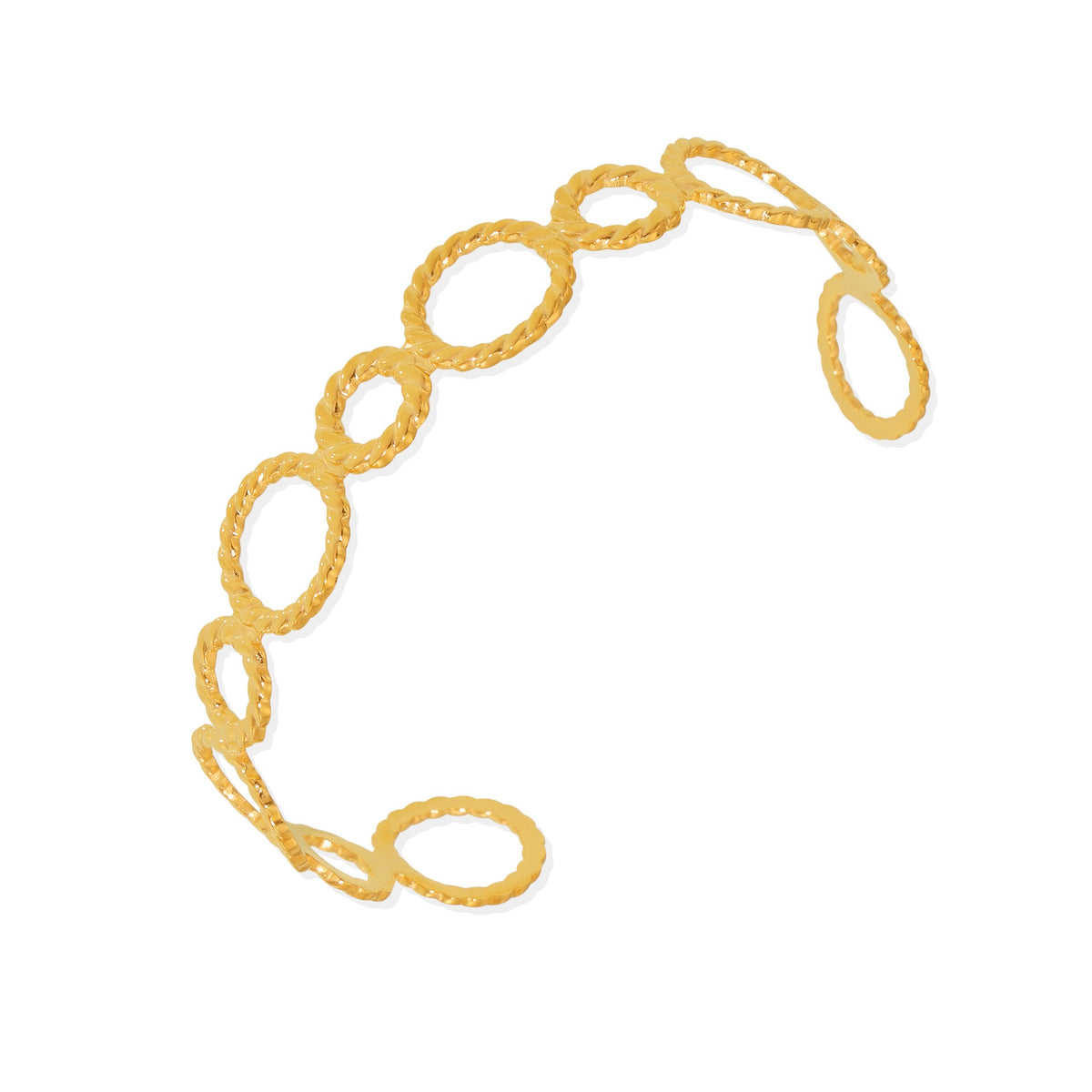 Armbånd Dame 18K Gullbelagt - Trådet Ring Design Åpen Moteriktig