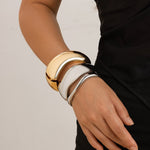 Armbånd Dame 18K Gullbelagt - Geometrisk Bred Tekstur Design Edel Lett Luksus