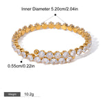 Smykkesett Dame 18K Gullbelagt - Geometrisk Edelsten Armbånd Hårtilbehør Style H-Bracelet-16