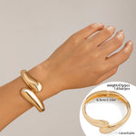 Armbånd Dame 18K Gullbelagt - Geometrisk Bred Tekstur Design Edel Lett Luksus Style B-27