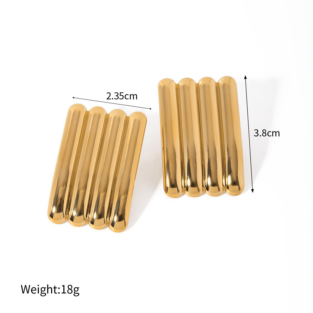 Øredobber Dame 18K Gullbelagt - Geometrisk Bar/Tråd/Bølge Design Style E-91
