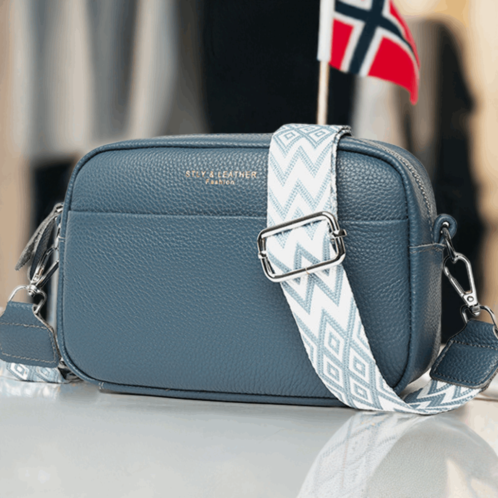 Liten Veske Dame Crossbody Ekte Skinn