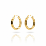 Store Øreringer Dame - Rustfritt Stål Gull