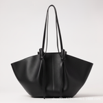 Vintage Tote Bag Dame - Stor Skulderveske i Semsket Skinn