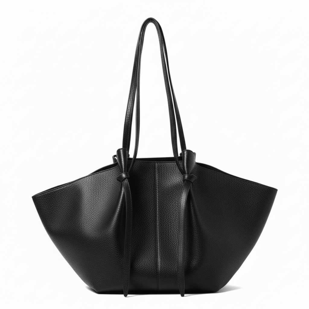 Vintage Tote Bag Dame - Stor Skulderveske i Semsket Skinn