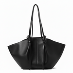 Vintage Tote Bag Dame - Stor Skulderveske i Semsket Skinn