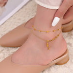 Ankelsmykke Dame 18K gullbelagt - Irregulær Firkant Design Allsidig