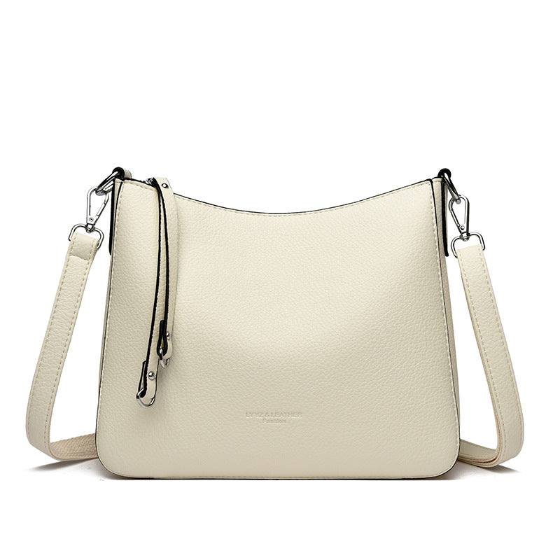 Crossbody Veske Dame Ekte Skinn - Allsidig Skulderveske Off-white
